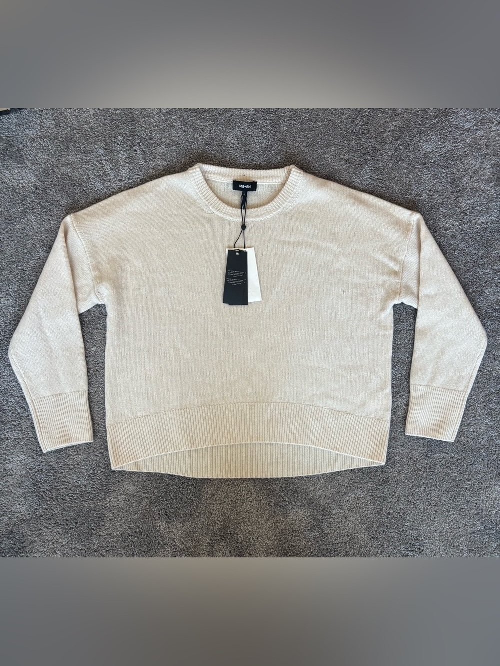 NWT ME+EM Cashmere Sweater with curved hem Size M see desc - Picture 2 of 6